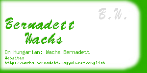 bernadett wachs business card